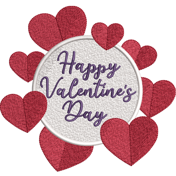 Happy Valentine Embroidery Design