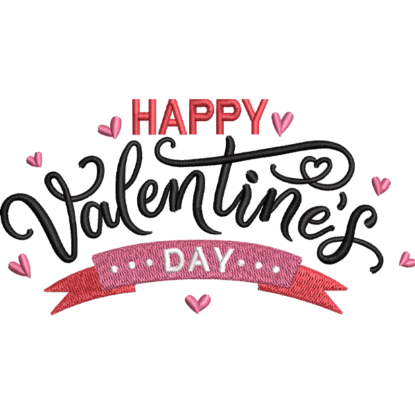 Happy Valentines Embroidery Design