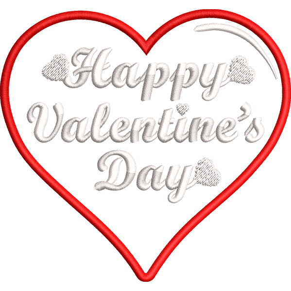 Valentines Day Text Embroidery Design