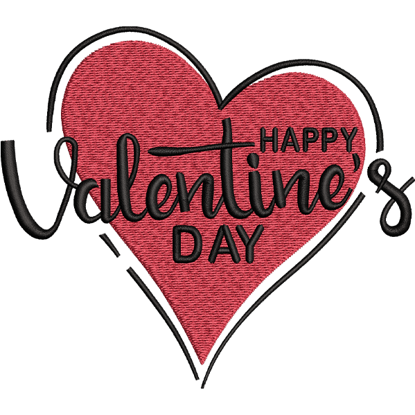 Valentines Day Heart Embroidery Design