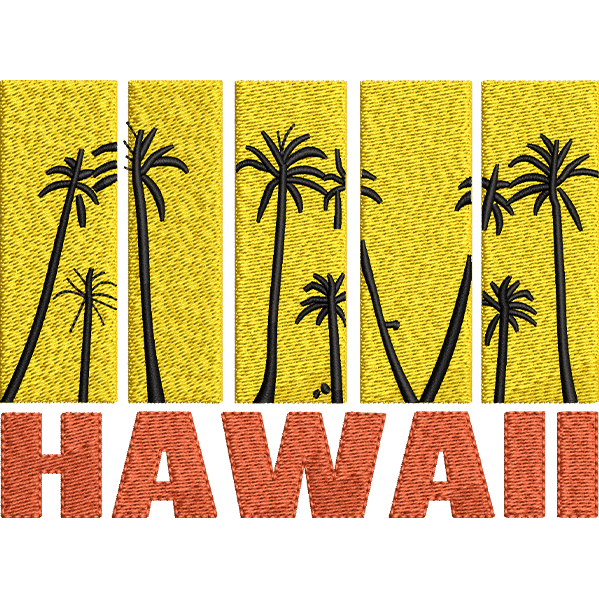 Hawaii Embroidery Design