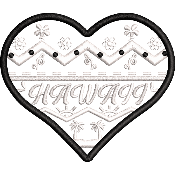 Hawaii Outline Heart Design