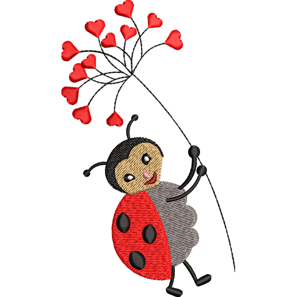 Heart With Lady Bird Design