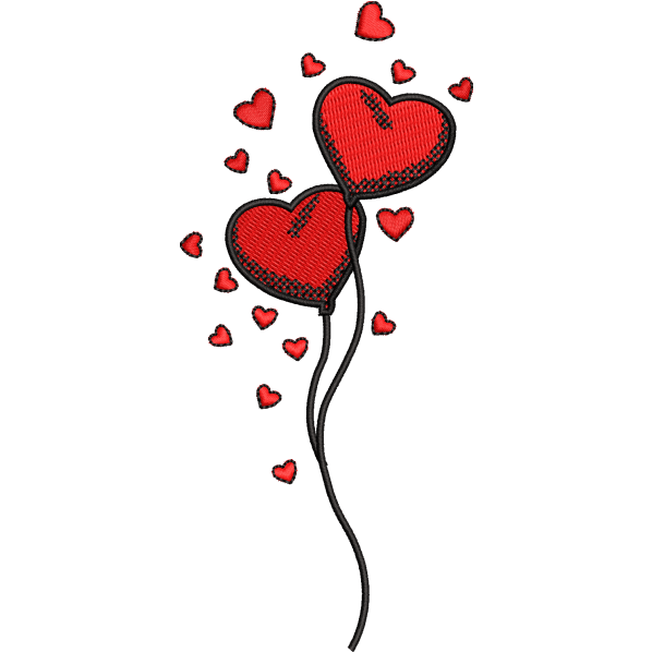heart baloon embroidery designdesign