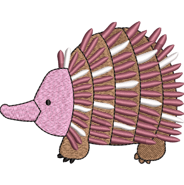 Echidna Embroidery Design