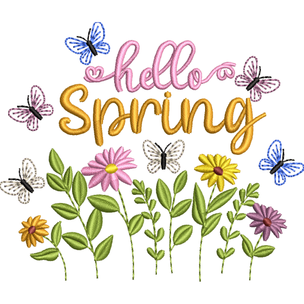 Hello Spring Text Design