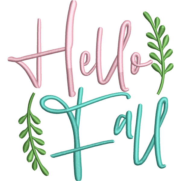 Hello Fall Embroidery Design