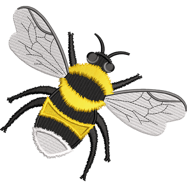 flying honey bee embroidery design