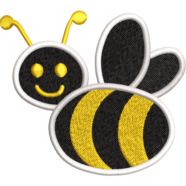 Bee In Air Embroidery Design
