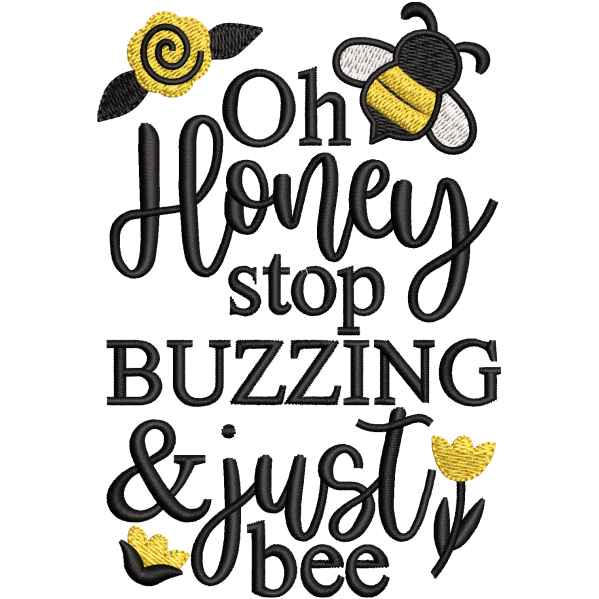 Just Bee Embroidery Design