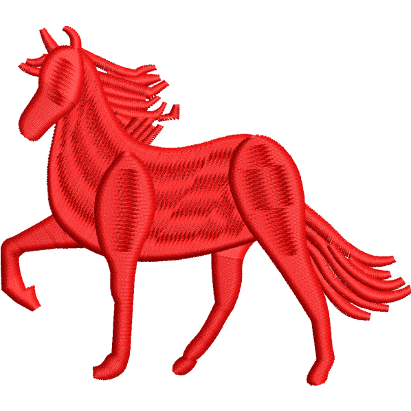 red horse embroidery design