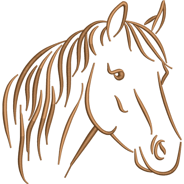 horse face embroidery design