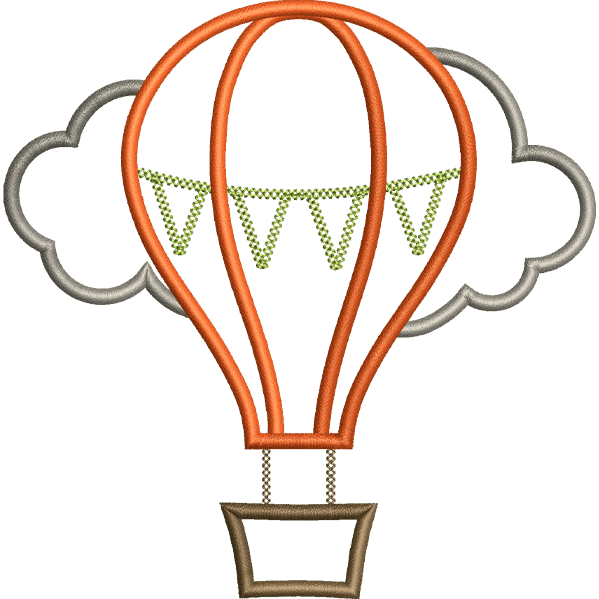 Hot Air Balloon Embroidery Design