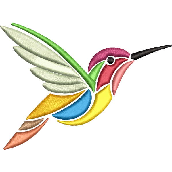 rainbow bird embroidery design