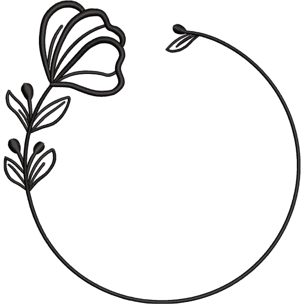 Floral Circle Frame Design