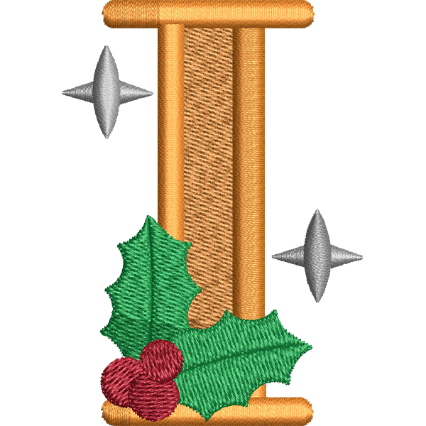 I Letter Embroidery Design