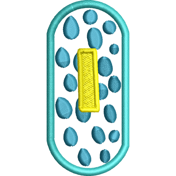 I Letter Embroidery Design
