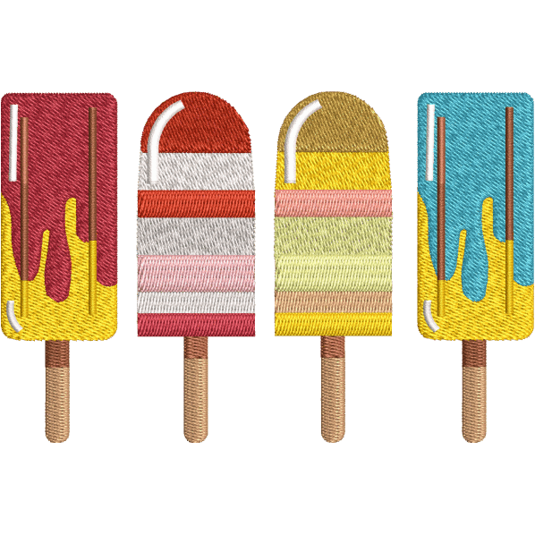 Four Multicolor Ice creams Design