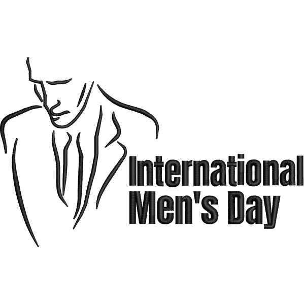 Men Day Outlined Design