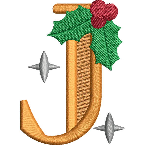 J Letter Embroidery Design