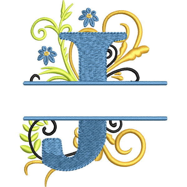 Floral Alphabet J Design
