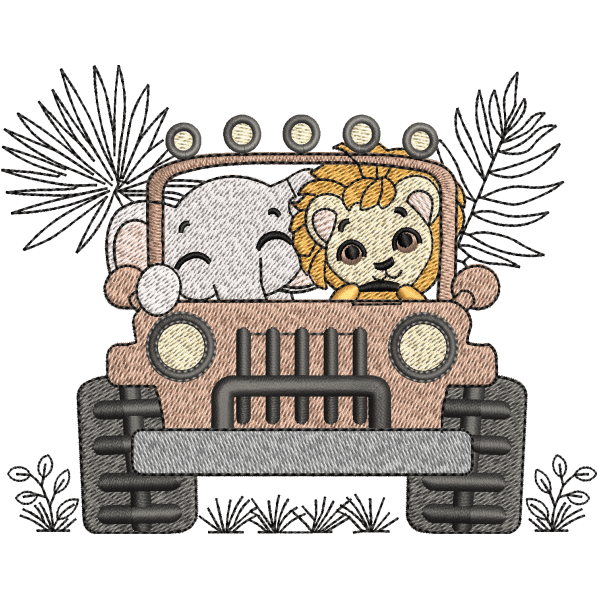 jeep with cartoon design