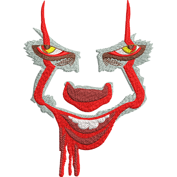 Joker Face Embroidery Design