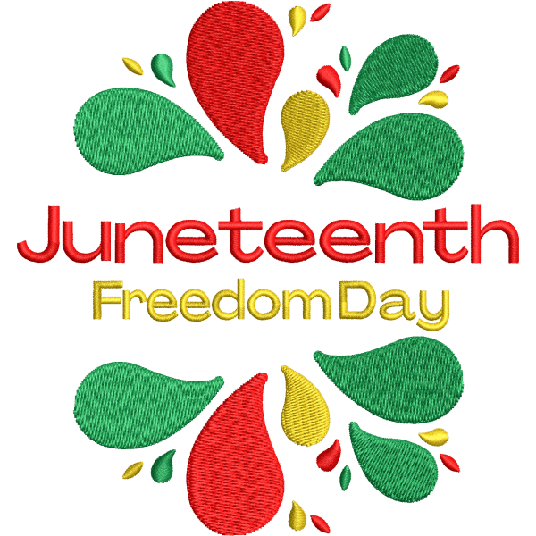 June Freedom Day Embroidery Design