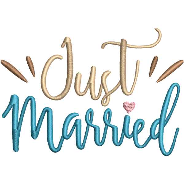 Just Married Embroidery Design
