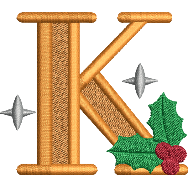 K Letter Embroidery Design