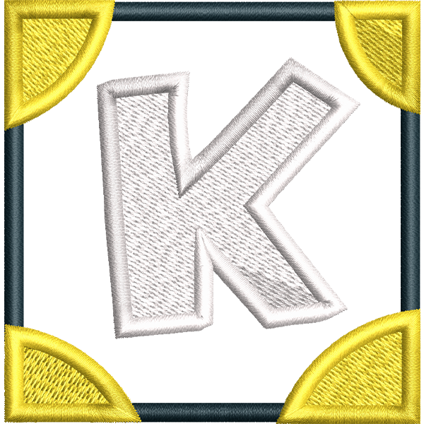 K Letter Embroidery Design