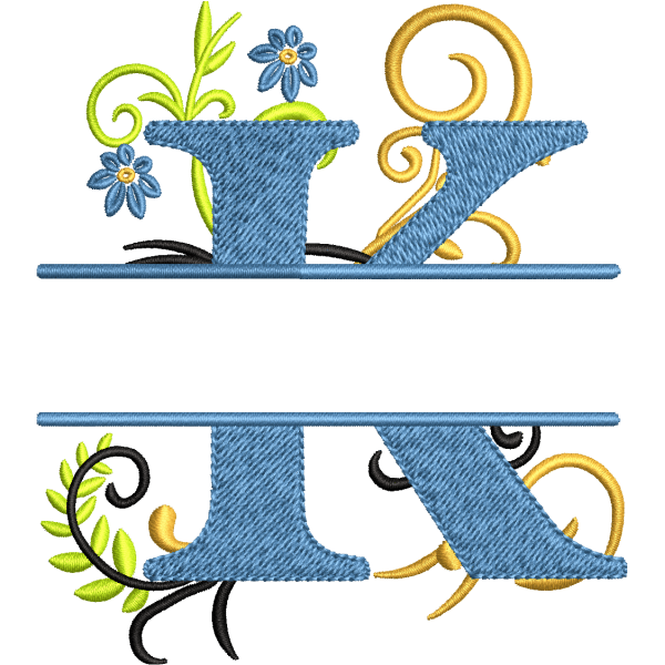 Floral Alphabet K Design