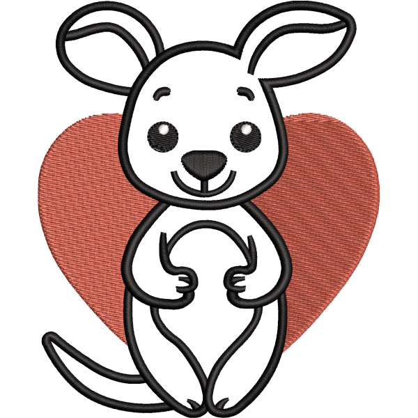 Kangaroo with Heart Design