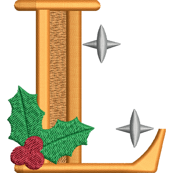 L Letter Embroidery Design