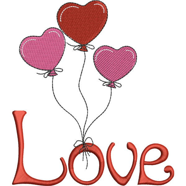 Love Balloons Embroidery Design