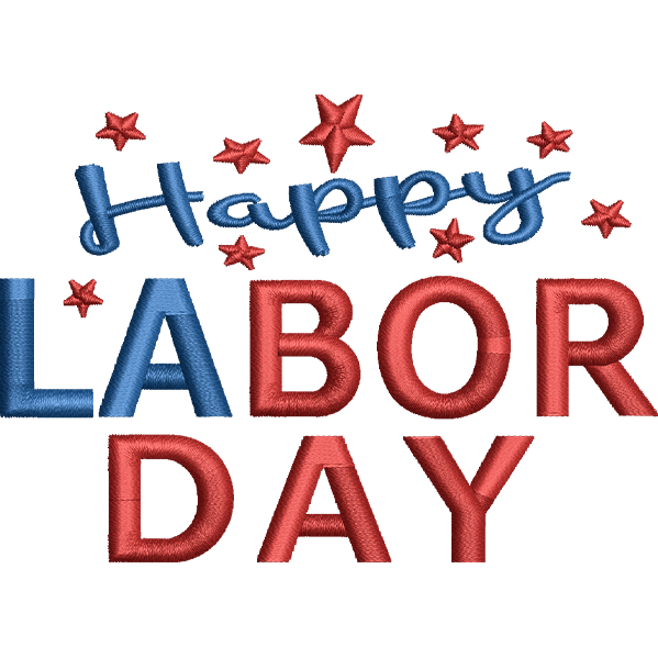 Star Labor Day Embroidery Design