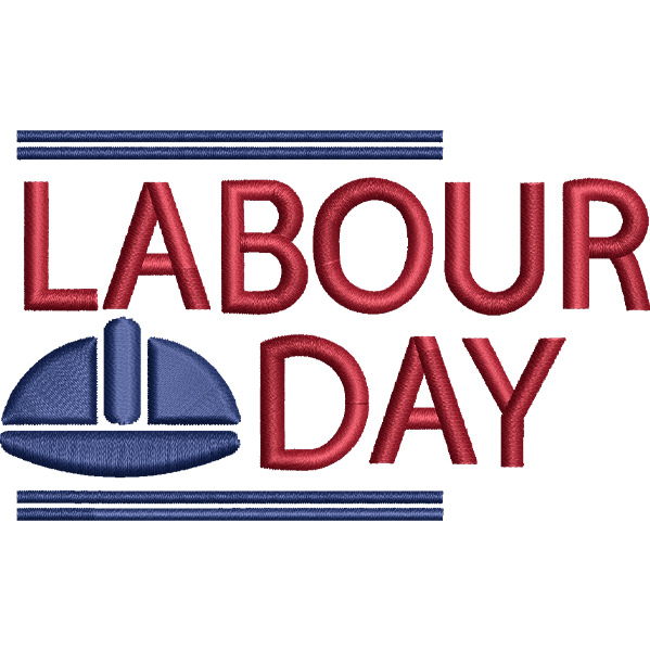 Labour Day Embroidery Design
