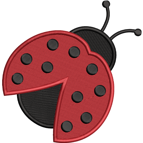Ladybird Face Embroidery Design