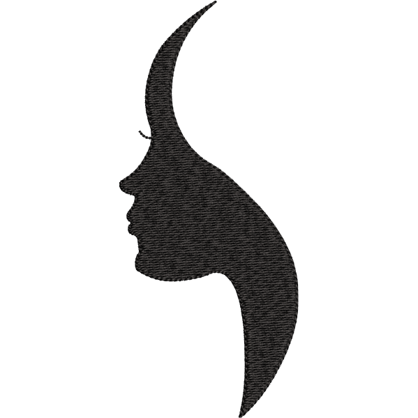Sad Lady Face Embroidery Design