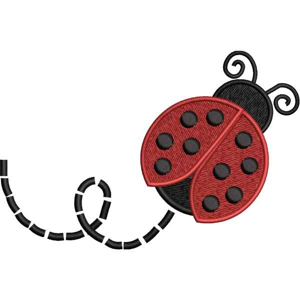 red ladybird embroidery design
