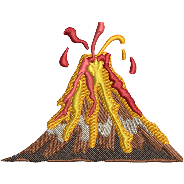 lava mountain embroidery design