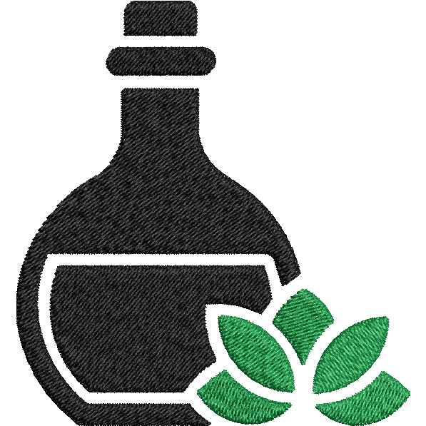 Bottle With Leaves Design