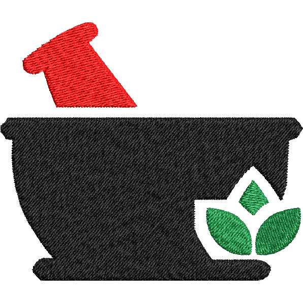 Leaves with Bowl Embroidery Design