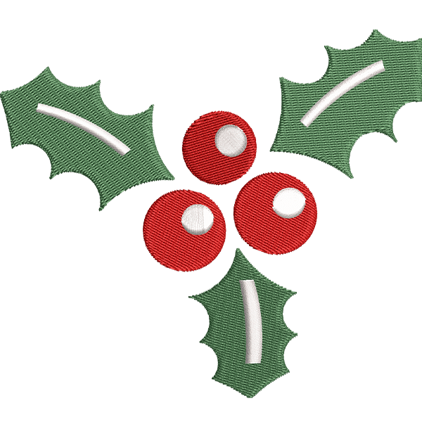 christmas leaves embroidery design