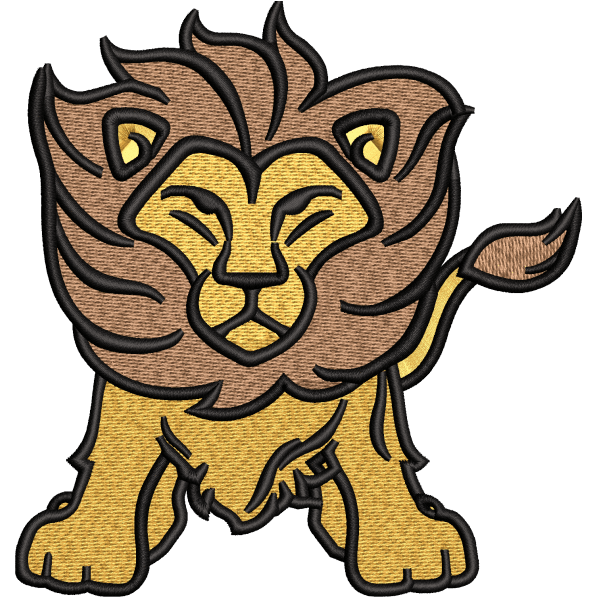 Angry Lion King Embroidery Design