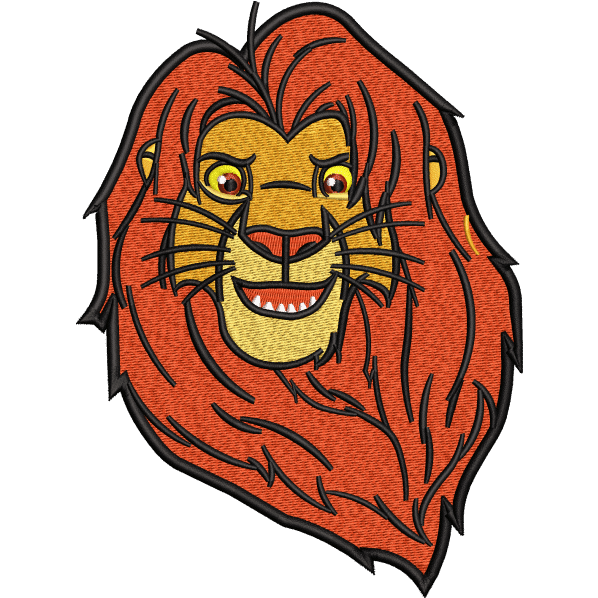 lion face embroidery design