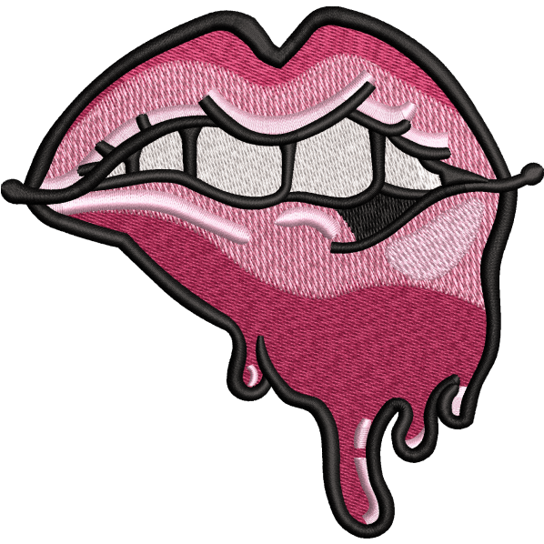 Lips Embroidery Design