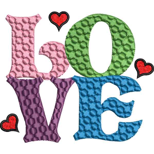 Love Multicolor Text Design