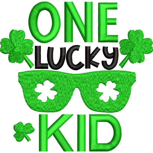 Lucky One Kid Embroidery Design