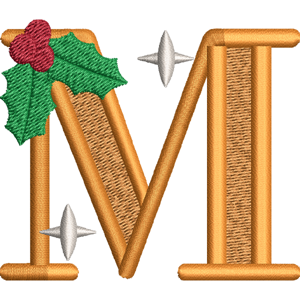 M Letter Embroidery Design